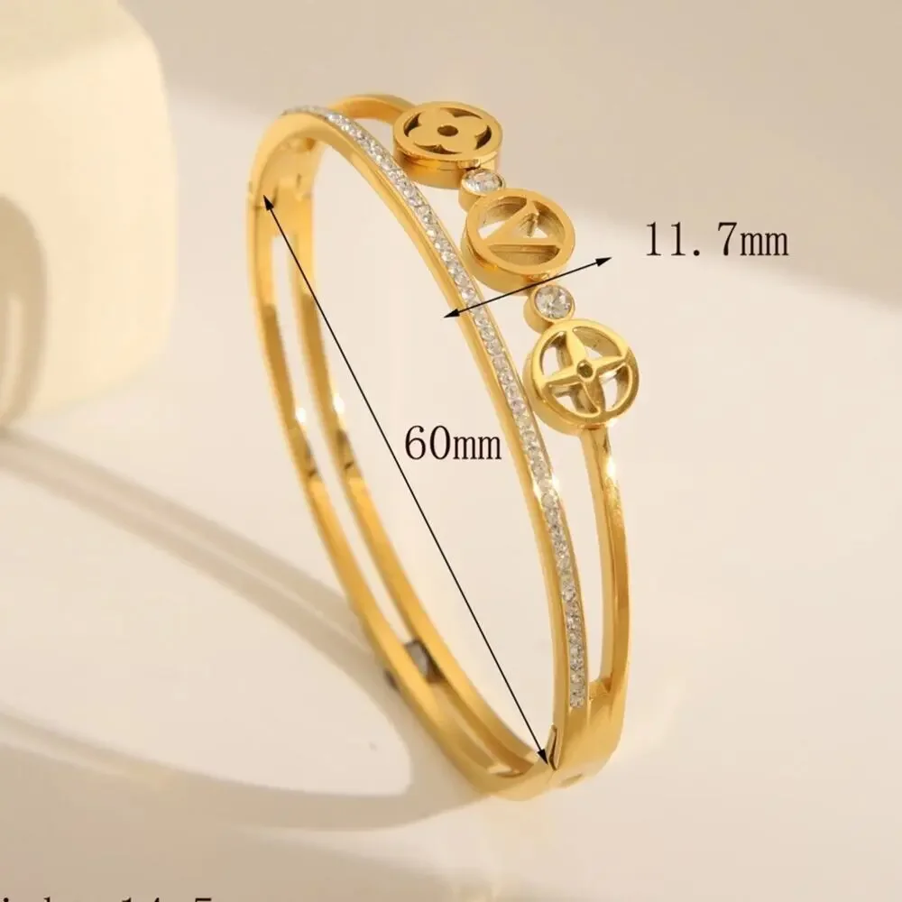 Designer Gold Plated Flower Leaf Bangle Bracelet